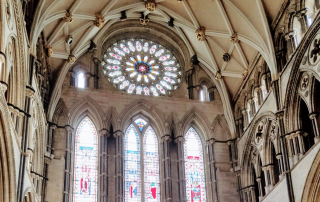 Historic York Cathedral exterior under cloudy sky